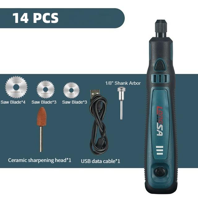 

Набор вращающихся инструментов с зарядкой через USB, 3-скоростной многоцелевой мини-электроинструмент для шлифования, сверления, полировки, гравировки и проектов «сделай сам»