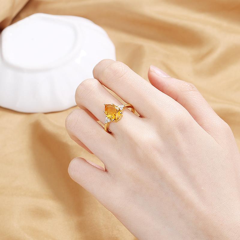 Lindon Klassisk Kobberlegering Zirkon Ring Dame Smykker Bryllupsløfte Festgave