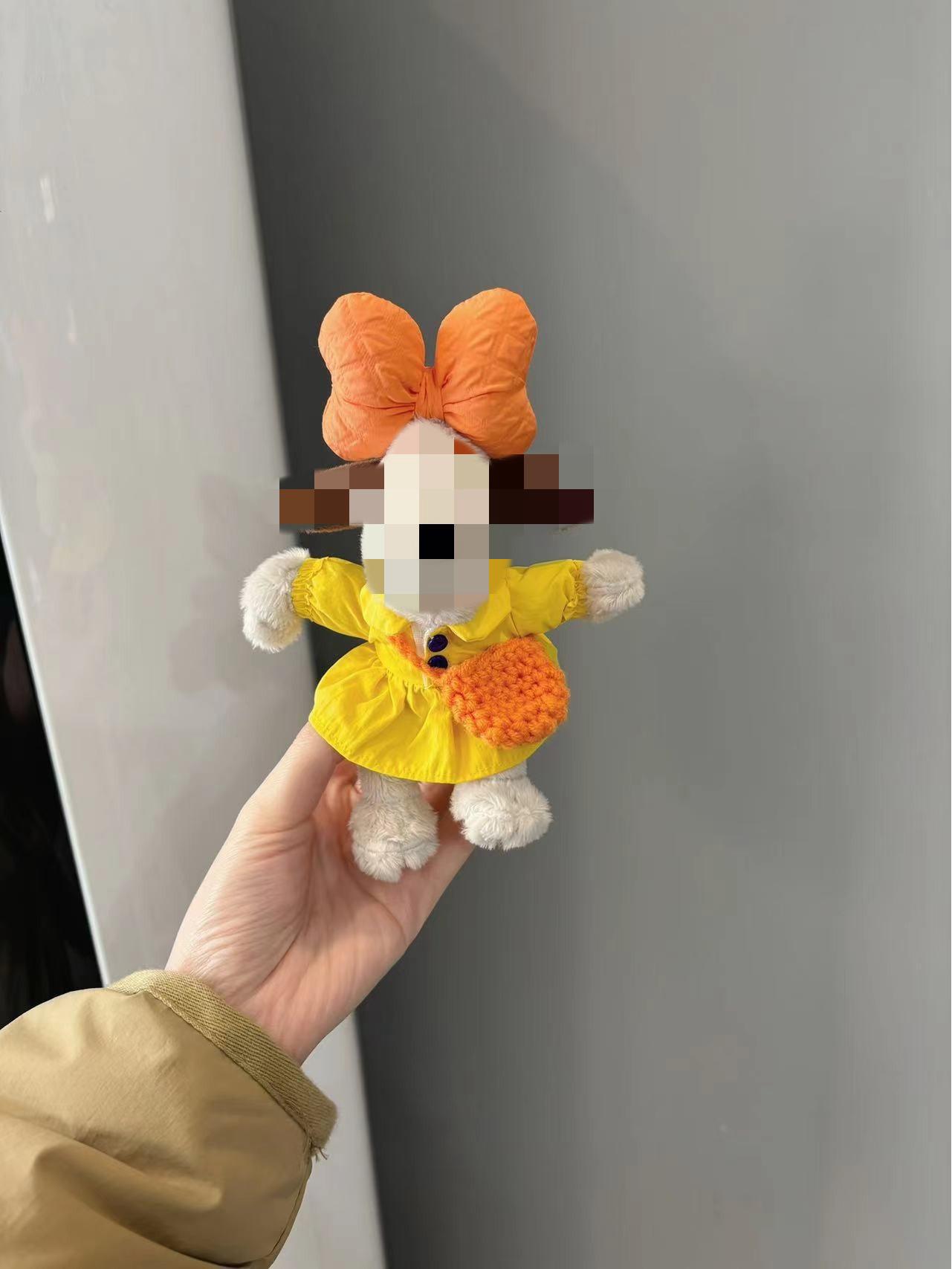 

Плюшевая кукла-собака ручной работы, подвеска на рюкзак и брелок с украшением