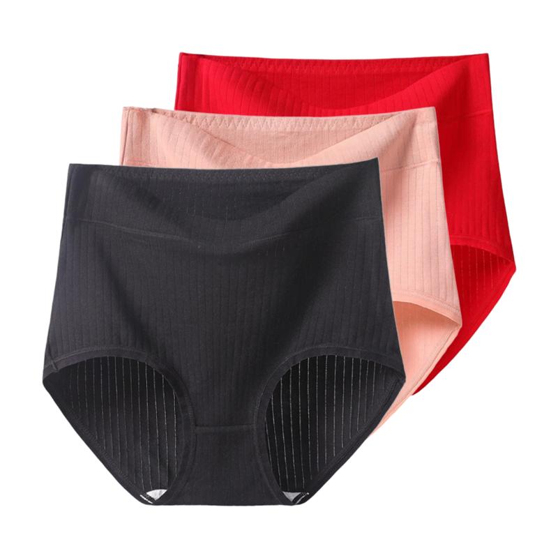 3pcs Women's Panties Cotton Underwear Plus Size Underpants High Waist Briefs XL XXL 3XL 4XL 5XL 6XL
