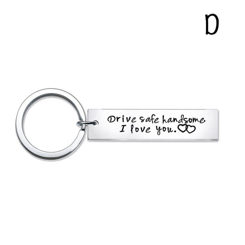 Drive Safe Stainless Steel Keychain: 26 Letters for Car Keys & Husband Jewelry