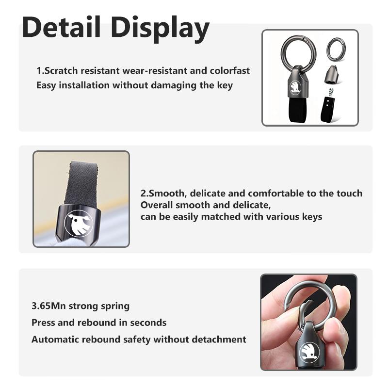 DROQ8 3D Metal Car Key Holder Keyring Keychain Auto Interior Decoration For Skoda octavia a5 a4 mk1 2 fabia superb rapid mk3 yeti 2006