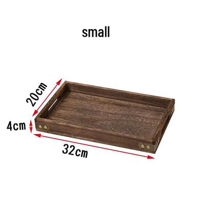 Diruien Small Rustic Paulownia Wood Serving Tray