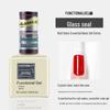 Rainie Nail Gel Builder: Strengthening Base & Tempered Top Coat with Matte Glass Sealer & Nail Tip Adhesive.