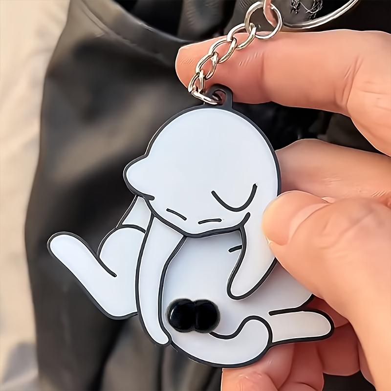 Explosive creative mischief cat rotatable keychain backpack pendant figurine gift toy