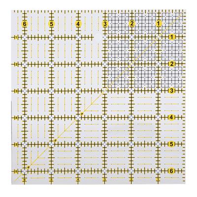 Righello da Quilting Quadrato Artigianato PatchWork Strumento da Cucito Plastica Righelli per Esposizione 16 X 16cm