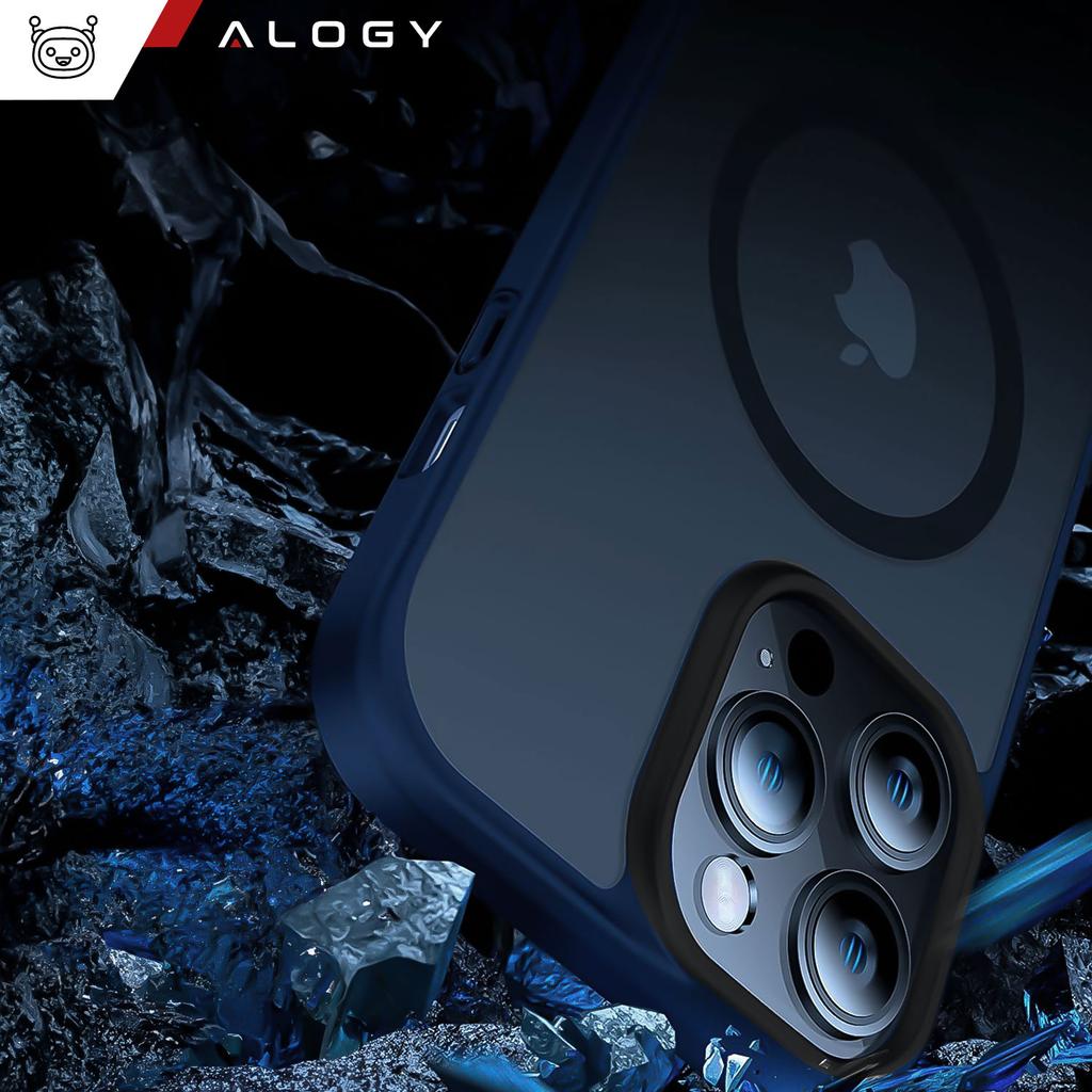 Etui Do Iphone 14 Pro Max Magsafe Case Obudowa Ochronna Alogy Ring Pancerne Na Telefon Matowe Granatowe
