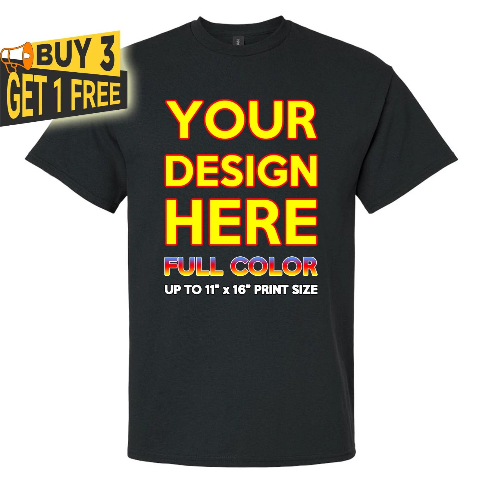 Full Color Custom Print Text or Photo On T shirt Your Logo Design Print Tee 2XL