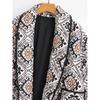 Lapel Printed Short Jacket Women Long Sleeve Warm Pocket Cardigan Coat Thick Autumn Winter Female Street Outwear