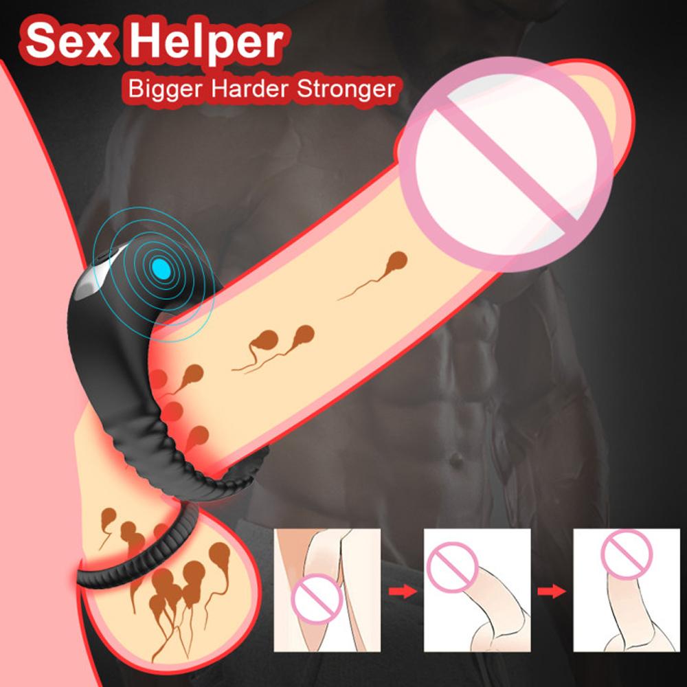 Leistungsstarker Penisring, erotischer Vibrator, Sexspielzeug für Paare, Penis-Cockring für Männer, Verzögerung der Ejakulation, Sexules Shop, Spielzeug für Erwachsene, 18