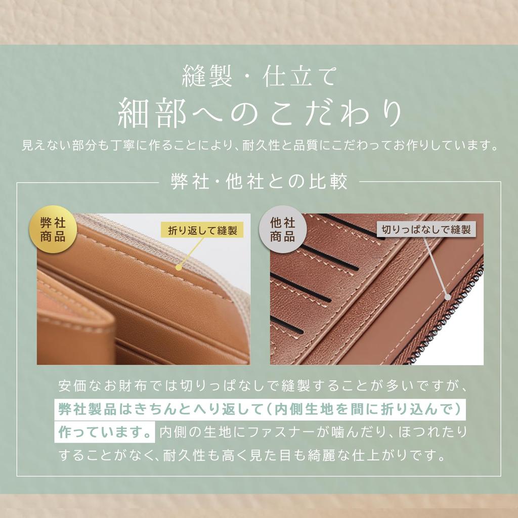 QUERE Mini Slim Wallet, Thinnest Mini Wallet for Women, L-Shaped Zipper, Genuine Leather, Slim, Compact, Lightweight (Ivory)