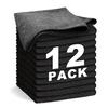 Microfiber Cloths Cleaning Absorbent Quick-Drying Towels Multifunctional Rags 12 Pieces 3333cm Black
