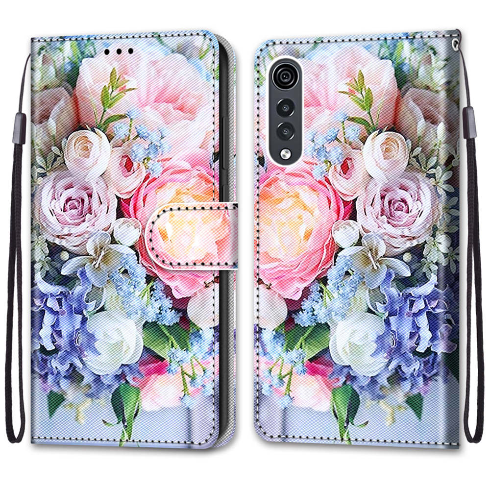 

Роскошный окрашенный кожаный чехол-кошелек в стиле книги, защитный чехол для LG Velvet LG Velvet