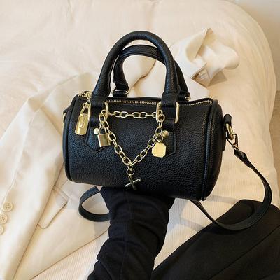 High-End Designgefühl Nische Rundheit Tasche Neue Damen Ketten Umhängetasche Beliebte Süße Coole Boston Handtasche PU-Leder