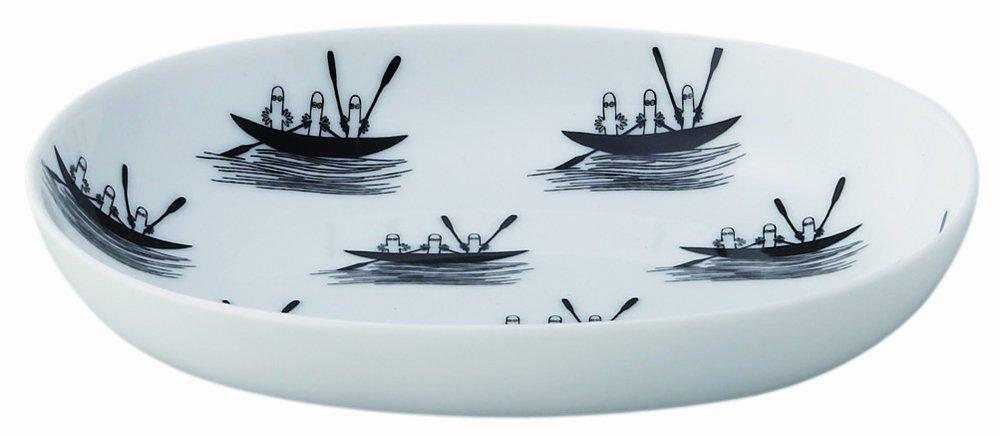 

Yamaka Shoten MOOMIN Oval Dish with Hattifattener 14cm Microwave and Dishwasher Moomin Nordic Day Wedding Made in Bob Foundation Design, Approx. белый
