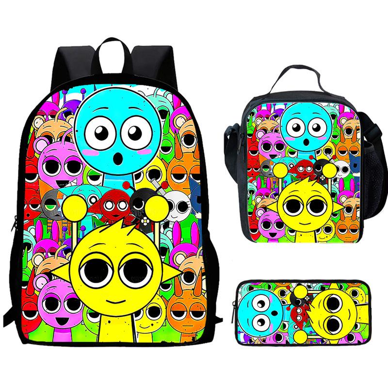 Sprunki Rhythm Box, Game Anime Backpack, Student Schoolbag, Computer Bag