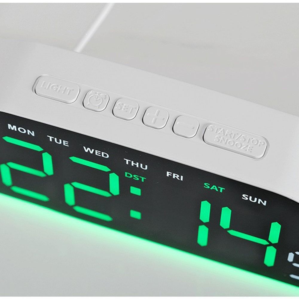 Temperature Display Digital Clock Humidity Display Desk Clock LED Alarm Clock  Living Room