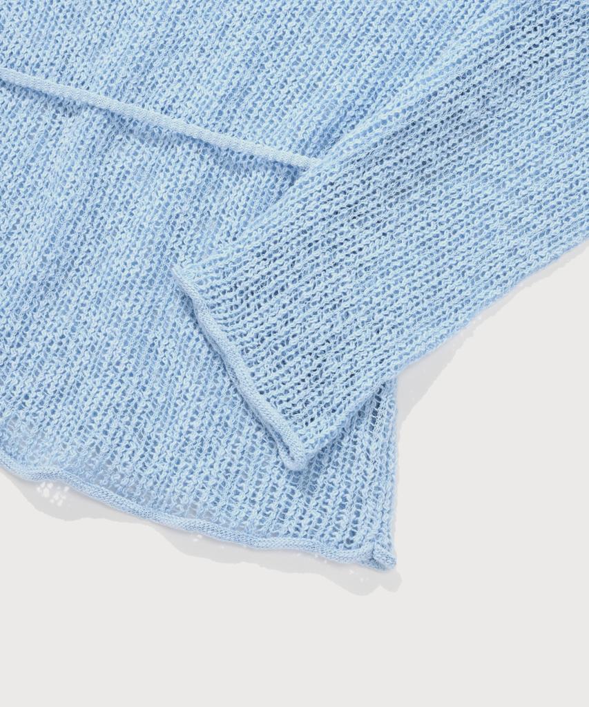 COVERNAT WOMAN Crochet Round Neck Knit Sky Blue