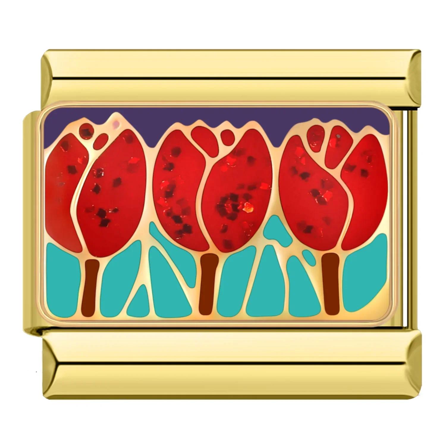 

Hapiship Rose Lucky Dream Heart Иисус Молния Полиция Итальянские очаровательные звенья подходят для браслета из нержавеющей стали 9 мм Изготовление ювелирных изделий DJ043