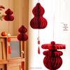 Festive 3D Honeycomb Gourd & Tassel Lantern - New Year & Spring Festival Ornament