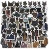 50 Black Cat Cartoon Stickers for Phone, Computer, Journal, Desktop, and DIY Decor