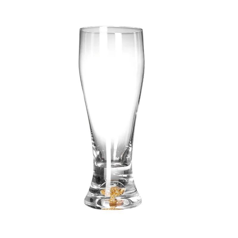 Gold Foil Beer Cup High Appearance Large Capacity Crystal Glass Household Transparent Beer Cup Creative Thickened Wine Glass Set