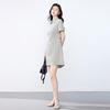 JOY SPEAKER Women's Polo Collar Slim Mid-Length Shirt Dress