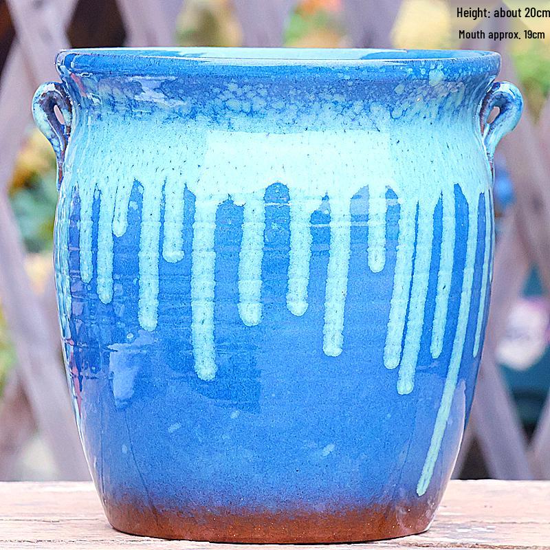 Minimalist Large Coarse Pottery Flower Pot for Succulents and Green Plants