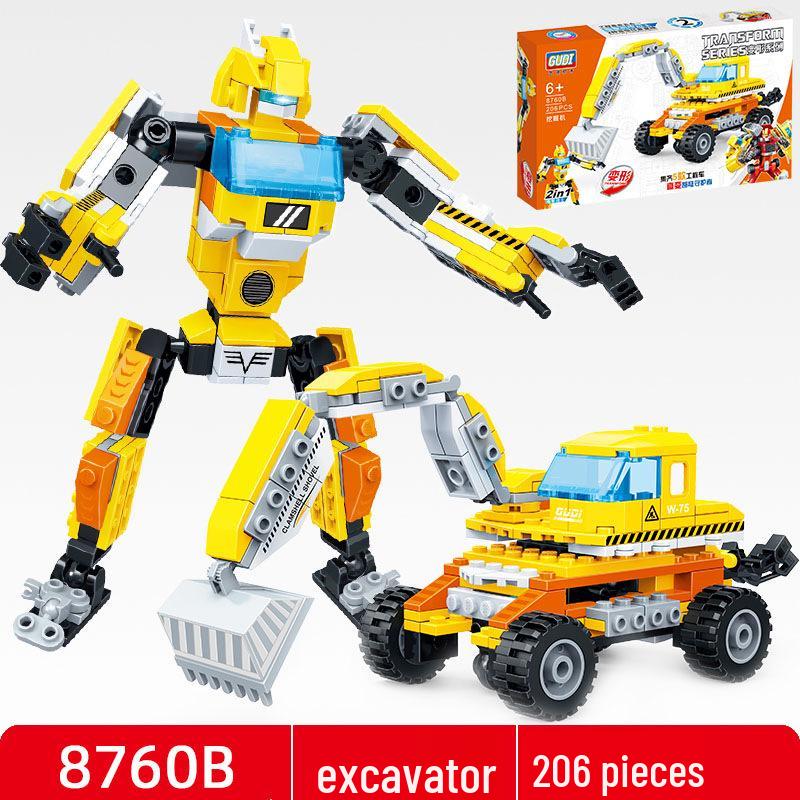 Gudi Educational Robot Building Blocks Toy for Kids - Transforming Puzzle Model Gift