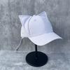 Sweet and Cute Cat Ears Hard Top Baseball Cap Female Spring and Summer Versatile Age Reduction Face Small Personality Long Tail Cap