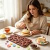Jewelry Making Supplies Button Silicone Mold, Food Grade Non Stick Chocolate Candy Casting DIY Epoxy Resin Crafts Tray, Flexible Easy Release Mold for