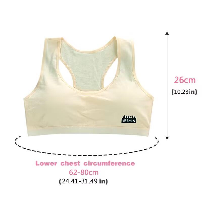 Teens Girls Sports Bra Puberty Underwear Wireless Teenager Girls Sport Bra Young Girls Training Bra