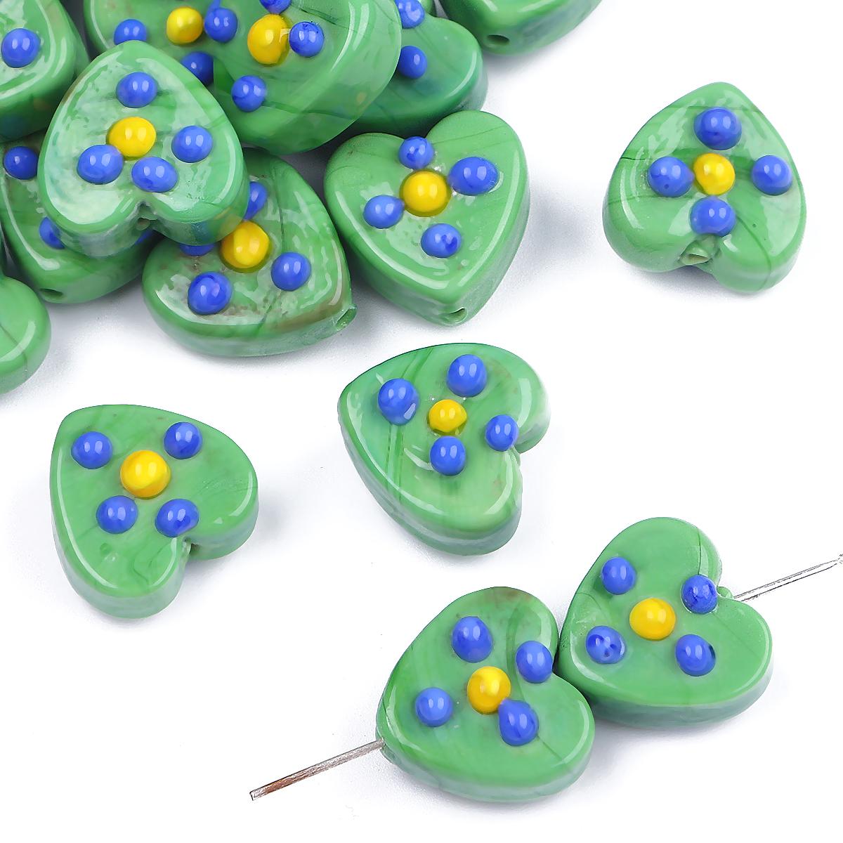 

Стеклянные бусины ручной работы 15x15 мм 1 шт. для изготовления ювелирных изделий своими руками, аксессуары зелёный