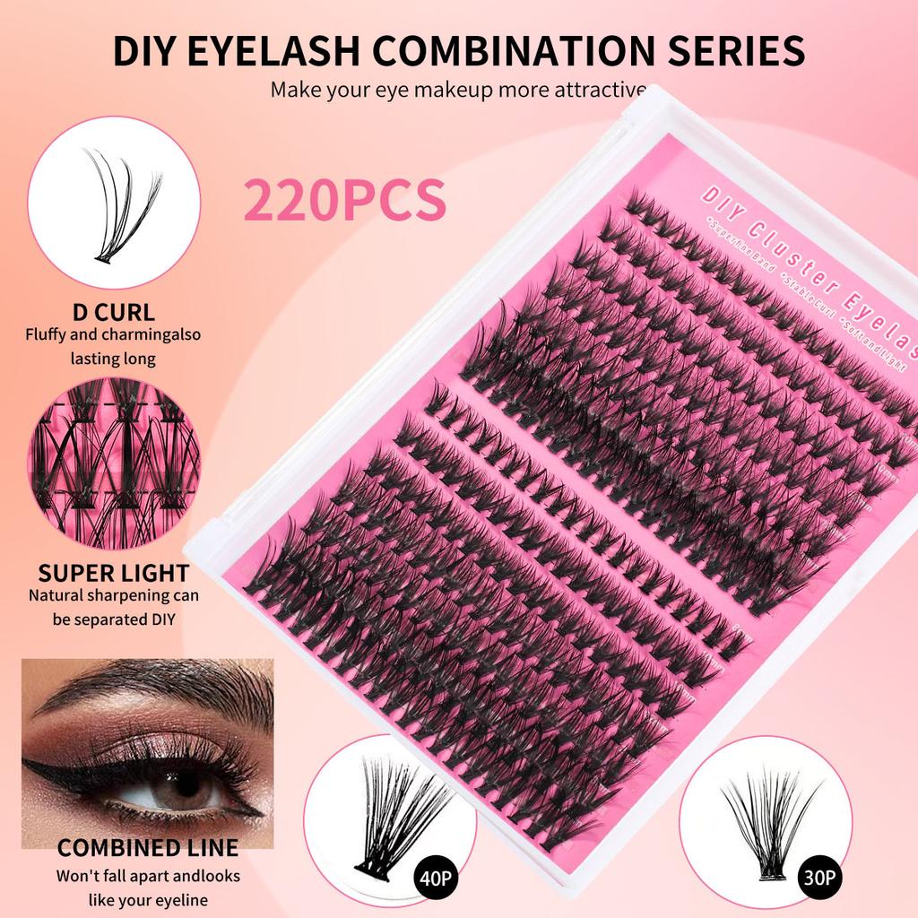 Hot Melt 30D/40D False Eyelashes 14 Rows D Curve Grafted Hair Mixed Dense Segmented Explosive Product