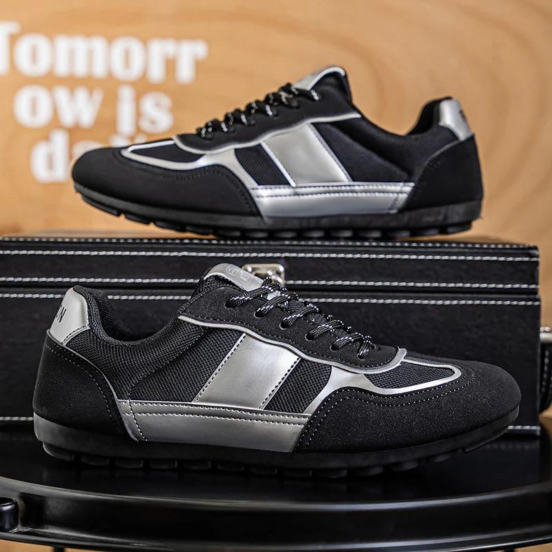 

ELUVA Мужские спортивные кроссовки Легкая обувь для ходьбы Нескользящая Удобная спортивная обувь для мужчин Бег Трусца Ежедневные тренировки 46 чёрный