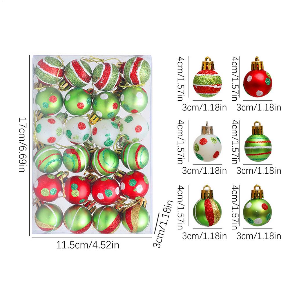 

Christmas Ball Ornaments 24 Pieces Holiday Globes Set 1.18inch Christmas Ornaments Set For Dance Party Wedding Yard Indoor Front other