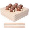 Wooden Magnetic Catch Mouse Kids Interactive Fishing Game Focus Training Educational Toy