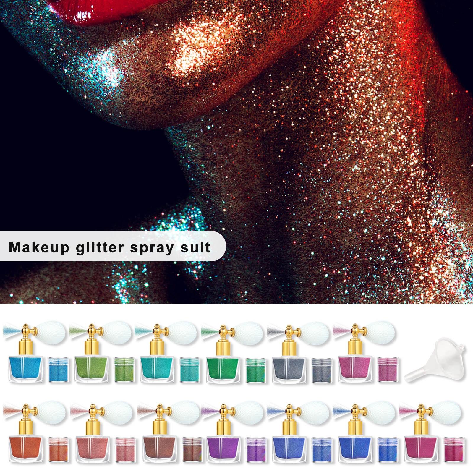 

Блестящая пудра, мерцающая пудра-спрей, мерцающий макияж для косметики для лица и тела (6g)Запасной пакет(4g)Маленькая воронка One Size