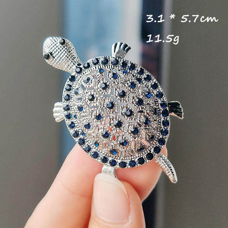 Vintage Rhinestone Cute Cartoon Turtle Animal Brooches For Women Men Coat Clothing Accessories Brooch Pins Party Jewelry Gifts