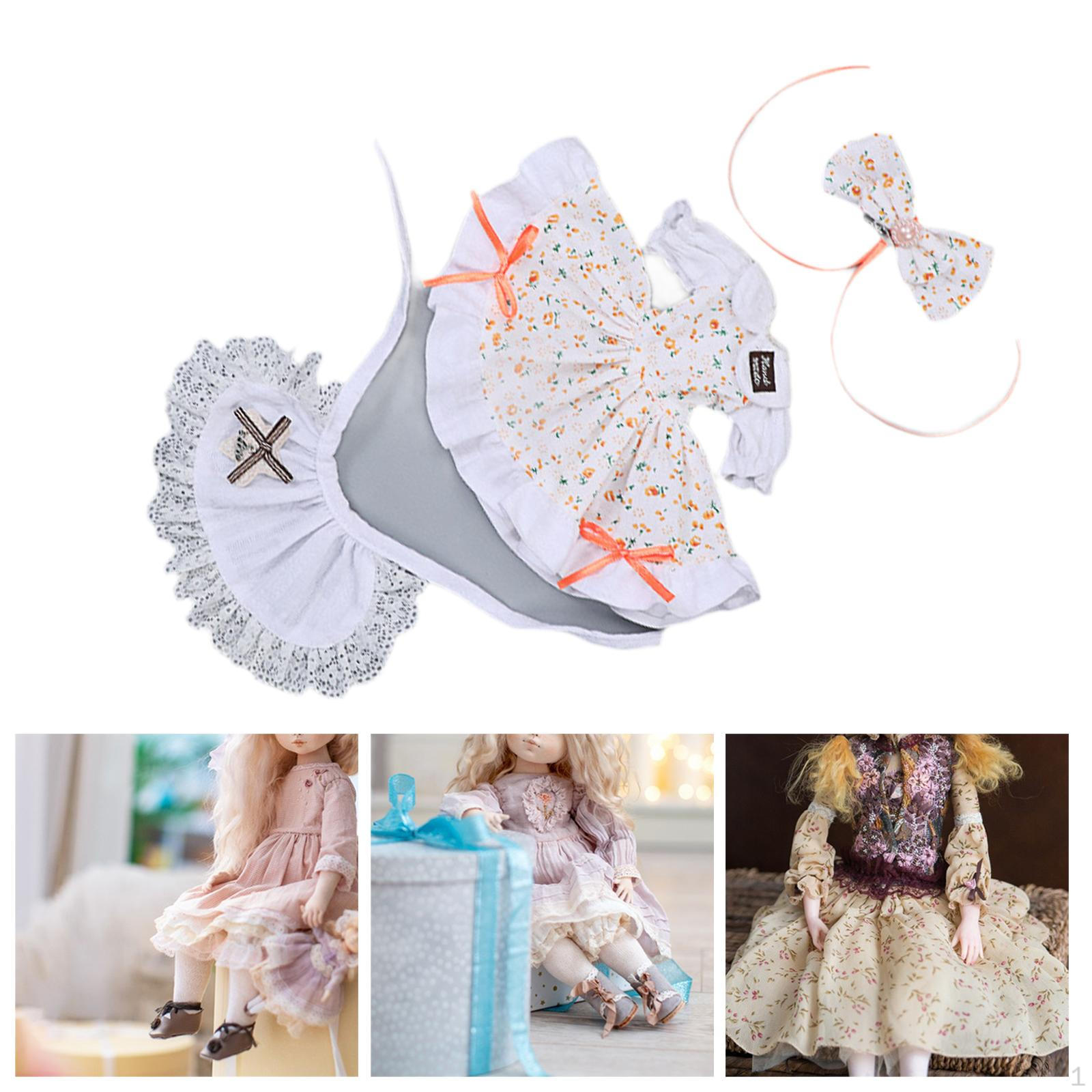 

3 шт. 1:6 платьев для кукол BJD с аксессуарами для волос и брюками для 12 дюймов оранжевый