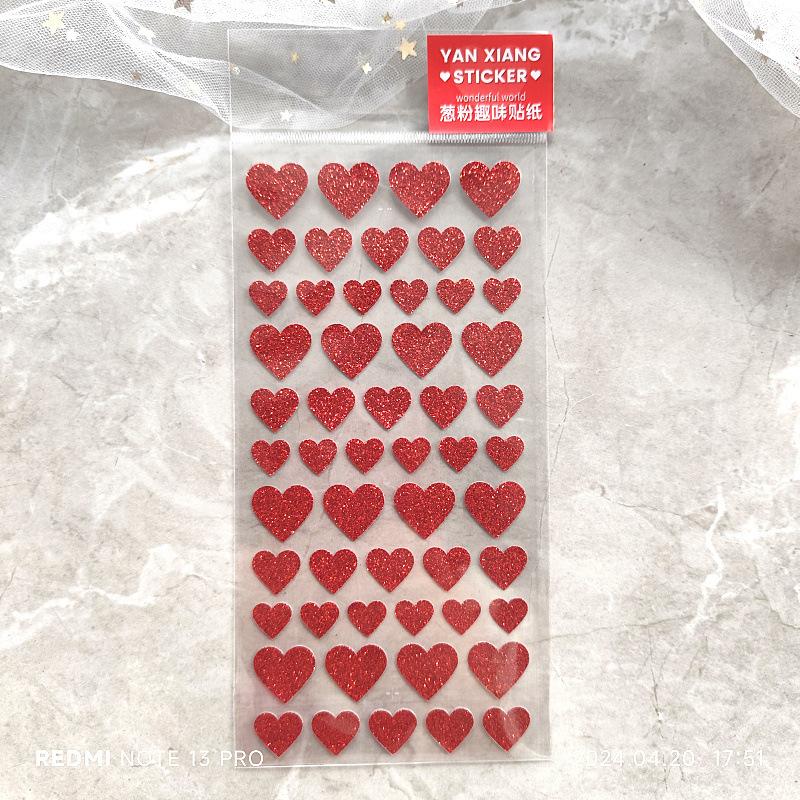 1pc Colorful Bronzing Star Sticker Gold Red Love Girl Handmade Dress Material Reward Sticker Scrapbooking Stickers Aesthetic