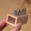 Wooden Nails Drill Grinding Bit Holder Professional Nails Polish Head Storage Display Stand Nails Drill Bits Organizer