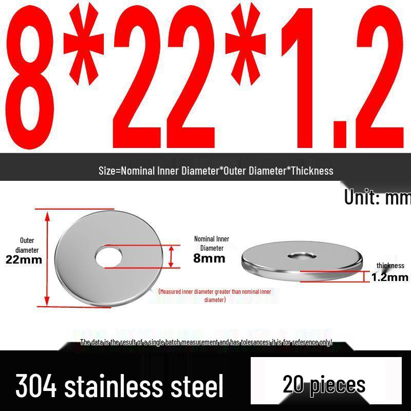 Thickened 304 Stainless Steel Flat Washer Spacer (M2-M36)