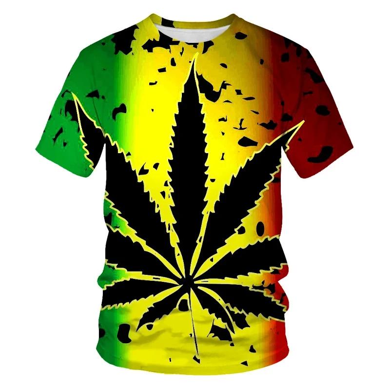 ETST37 Wiet 3D Geprint Heren T-shirt Mannen Vrouwen Grappig T-shirt Homme Mode Korte Mouw Hip Hop T-shirt Koppel Hipster T-shirt Top L