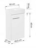 Bathroom cabinet with a 50x70cm washbasin with a tap and a siphon, white, Small