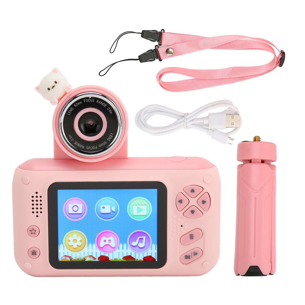 Kids Camera Multifunction Front Back 180 Degree Angles Photo Video MP3 Digital Mini Camera for 3 To