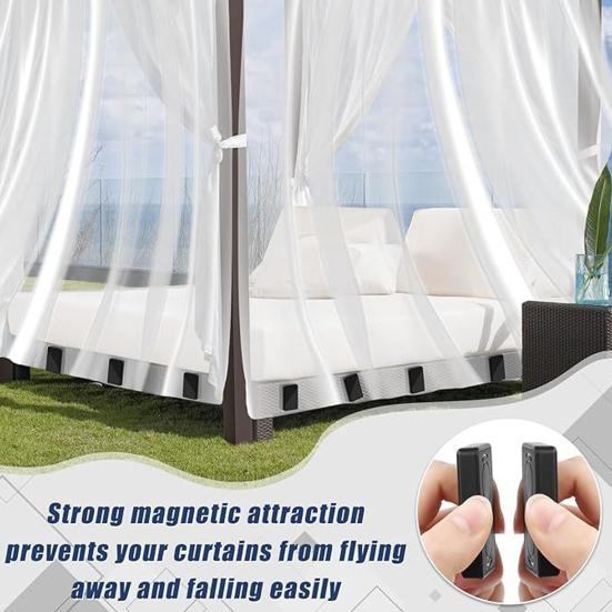 Outdoor Curtain Weights Magnetic Drapery Weights No Sewing Waterproof Curtain Weights for Home Bathroom Shower Liner Flags Tablecloth