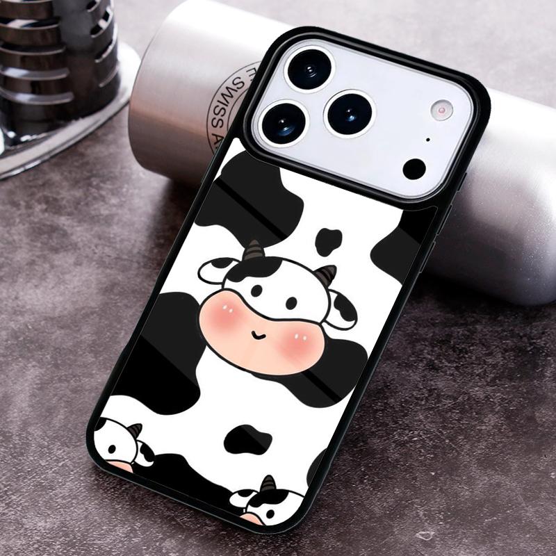 Milk Cow Skin Print Luxury Phone Case for iPhone 17 16 15 Pro Max Air 14 13 12 11 Plus Shockproof Capa Cover