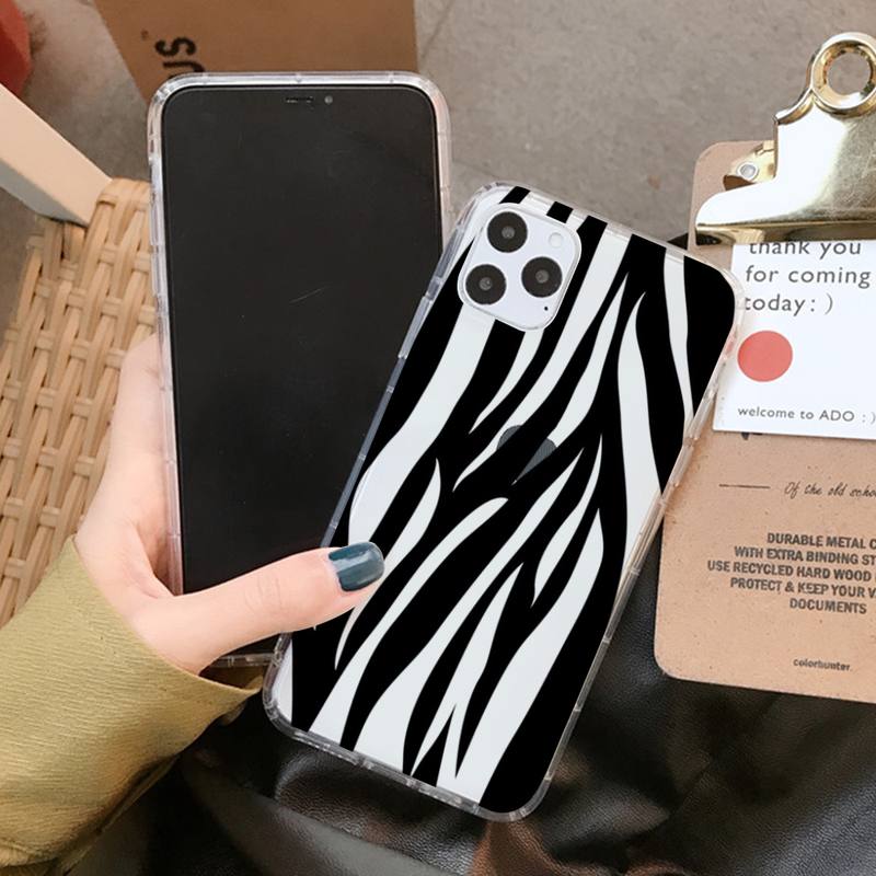 Cartoon Zebra Pattern Phone Case for iPhone 11 12 13 Mini Pro XS MAX 8 7 6 6S Plus X 5S SE 2020 XR Clear Case