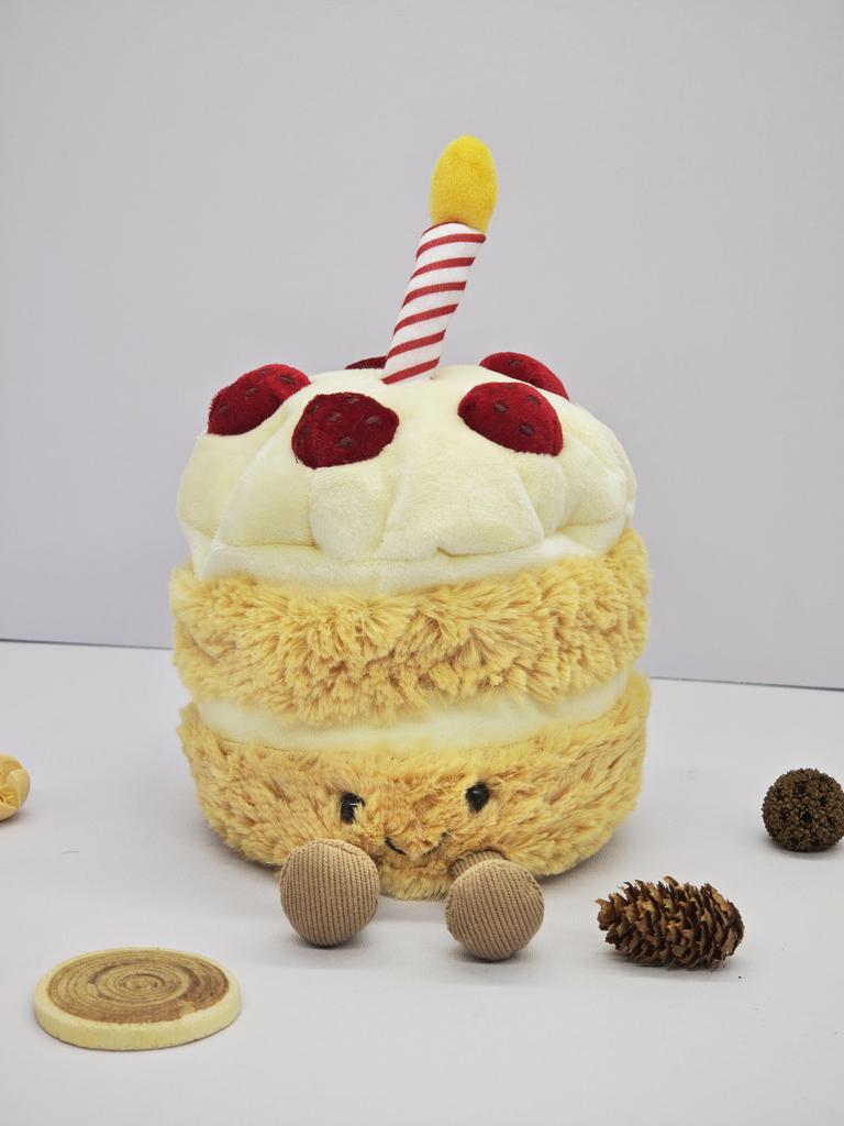 New JC Cute Smiley Face Cake Pink Christmas Gift Party Decoration cake Bear Plush Toy Soft Stuffed Dessert Doll Birthday